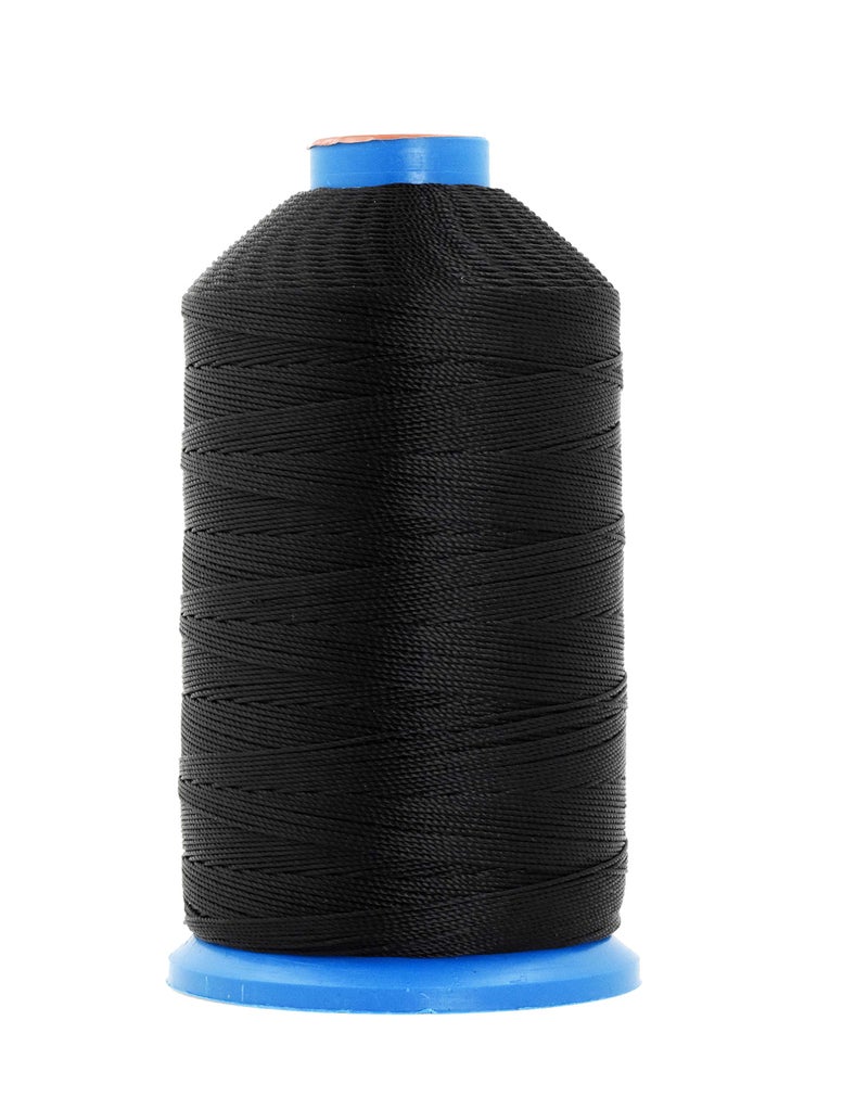 Mandala Crafts Size 92 280D T90 Bonded Nylon Thread - Black 1100 YDs Tex 90 Heavy Duty Sewing Threads for Leather, Jeans, Weaving, Outdoor Marine Upholstery - Image 1